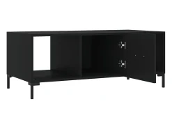 Mesa De Centro| Mesa de centro | Mesa de apoio 102x50x40 cm madeira processada Preto