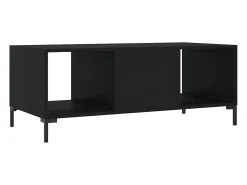 Mesa De Centro| Mesa de centro | Mesa de apoio 102x50x40 cm madeira processada Preto