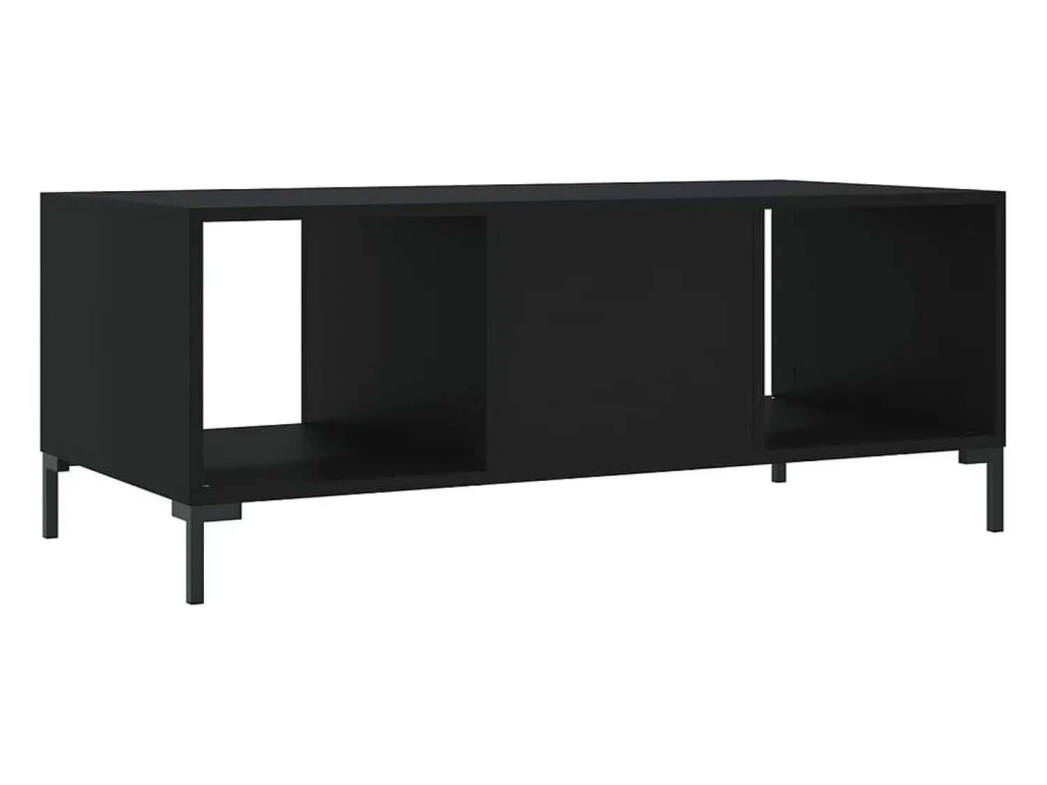 Mesa De Centro| Mesa de centro | Mesa de apoio 102x50x40 cm madeira processada Preto