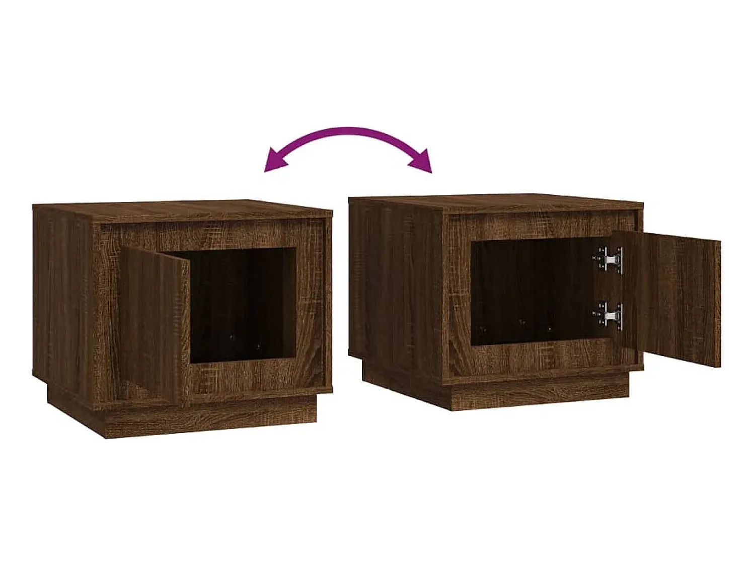 Mesa De Centro| Mesa de centro | Mesa de apoio 51x50x44 cm derivados madeira carvalho Castanho
