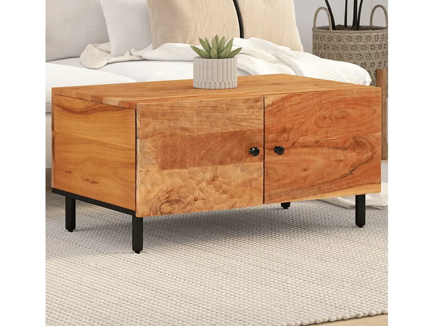 Mesa de centro | Mesa de apoio | Mesa de café 80x50x40 cm madeira de acácia maciça^ Mesa De Centro