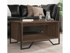 Mesa De Centro| Mesa de centro | Mesa de apoio 75x51x40 cm derivados madeira carvalho Castanho