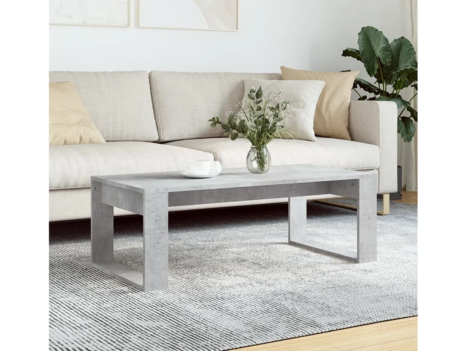 Mesa de centro | Mesa de apoio 102x50x35 cm derivados madeira cimento^ Mesa De Centro