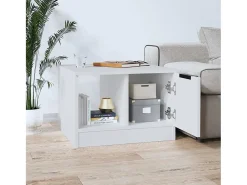 Mesa De Centro| Mesa de centro | Mesa de apoio 50x50x36 cm derivados de madeira Branco