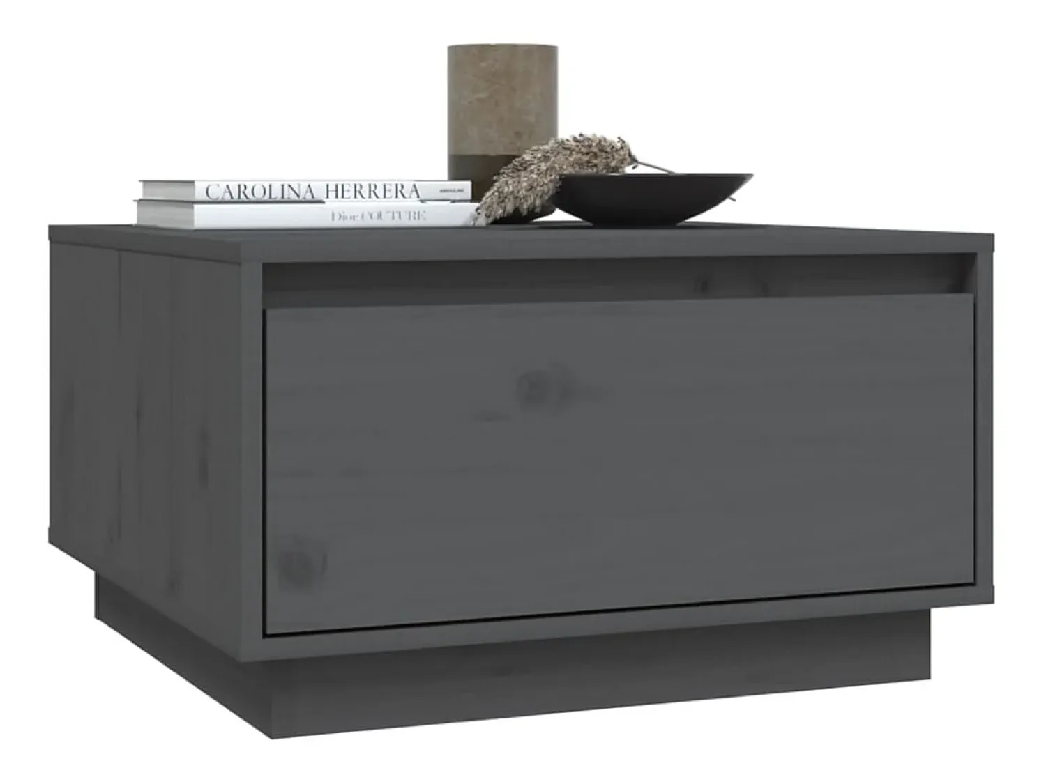 Mesa de centro | Mesa de apoio 55x56x32 cm pinho maciço cinza^ Mesa De Centro