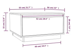 Mesa de centro | Mesa de apoio 55x56x32 cm pinho maciço cinza^ Mesa De Centro