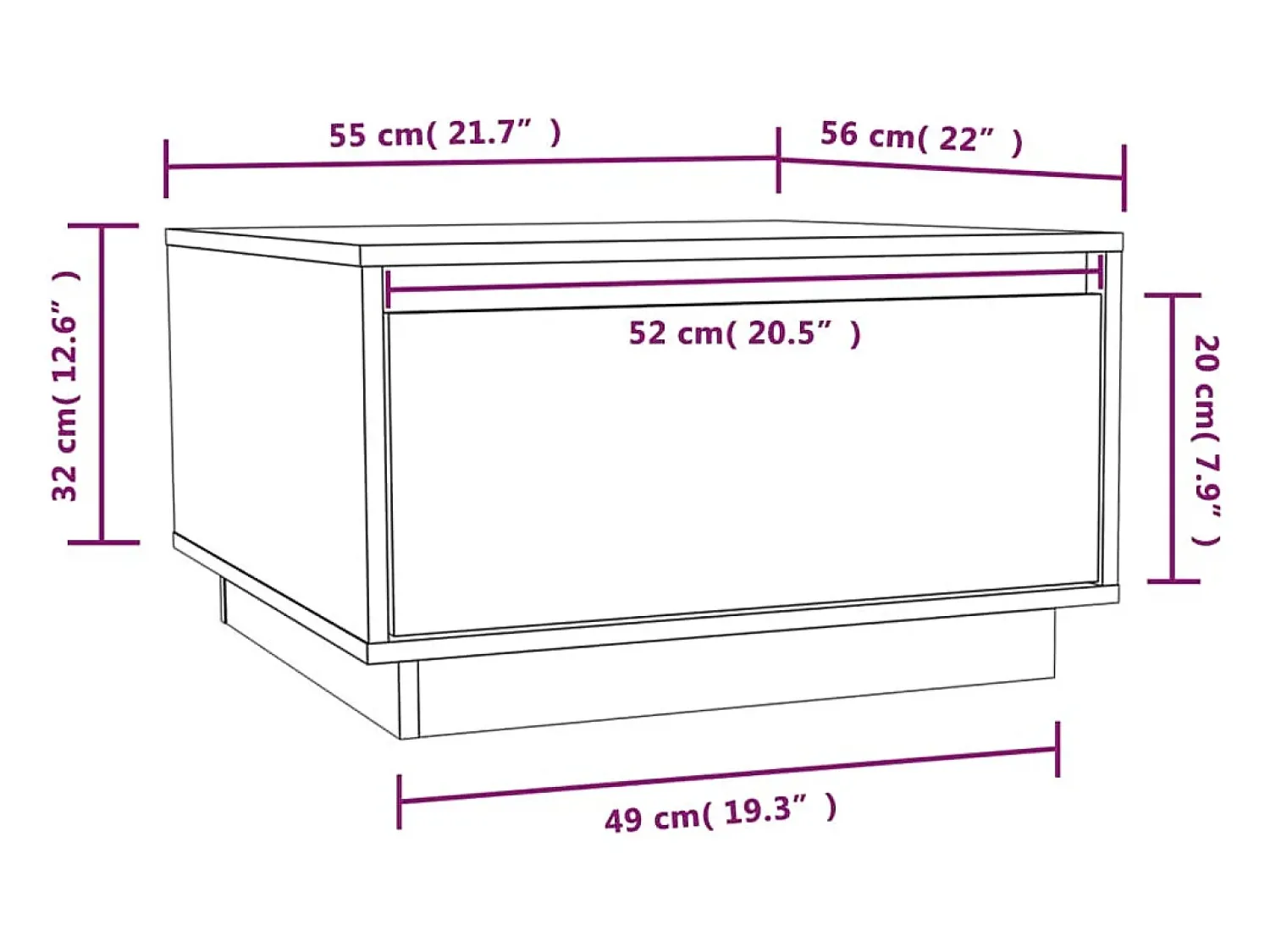 Mesa de centro | Mesa de apoio 55x56x32 cm pinho maciço cinza^ Mesa De Centro