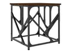 Mesa De Centro* Mesa de centro | Mesa de apoio 45x45x47.5cm derivados madeira carvalho Castanho