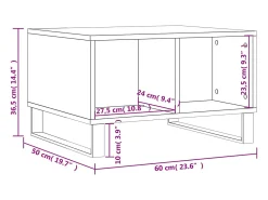 Mesa de centro | Mesa de apoio 60x50x36.5 cm derivados de madeira cinza sonoma^ Mesa De Centro