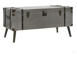 Mesa De Centro| Mesa de centro | Mesa de apoio em MDF e alumínio 102x51x47.5 cm Prateado
