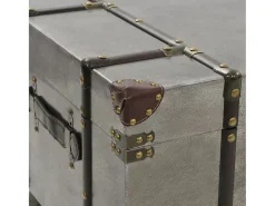Mesa De Centro| Mesa de centro | Mesa de apoio em MDF e alumínio 102x51x47.5 cm Prateado