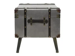 Mesa De Centro| Mesa de centro | Mesa de apoio em MDF e alumínio 102x51x47.5 cm Prateado