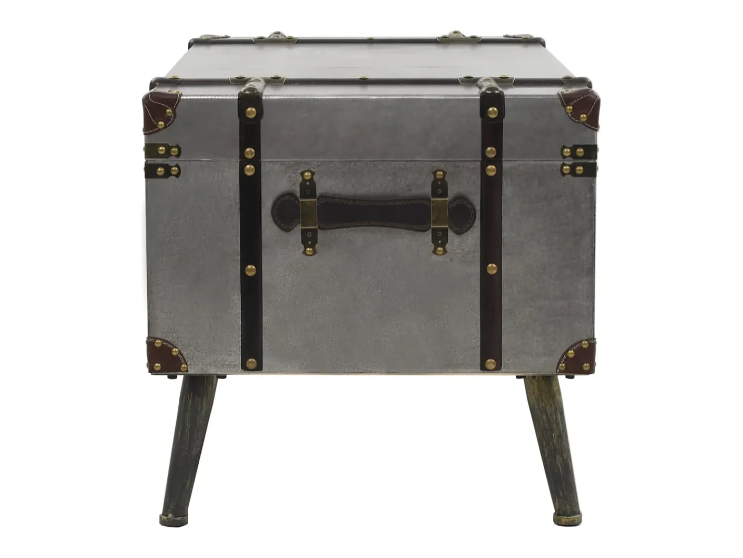 Mesa De Centro| Mesa de centro | Mesa de apoio em MDF e alumínio 102x51x47.5 cm Prateado