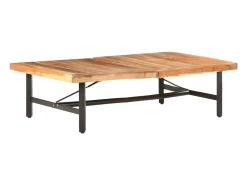 Best Mesa de centro | Mesa de apoio | Mesa de café 142x90x42 cm madeira de acácia maciça Castanho