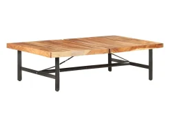 Best Mesa de centro | Mesa de apoio | Mesa de café 142x90x42 cm madeira de acácia maciça Castanho