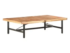 Best Mesa de centro | Mesa de apoio | Mesa de café 142x90x42 cm madeira de acácia maciça Castanho