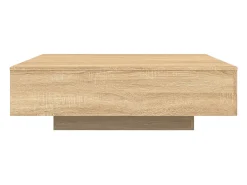 Mesa De Centro| Mesa de centro | Mesa de apoio com luzes LED 100x100x31 cm carvalho sonoma Castanho