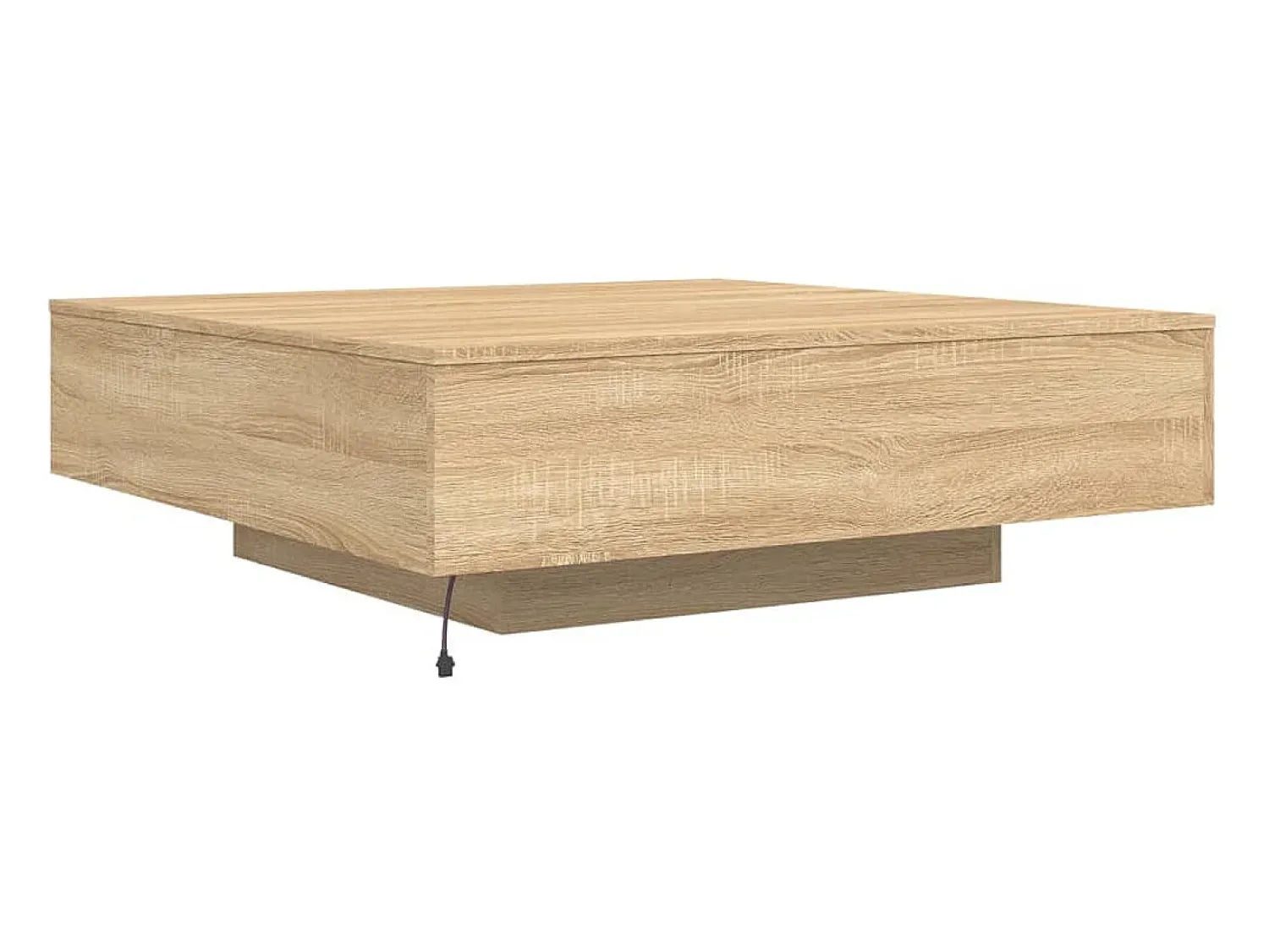 Mesa De Centro| Mesa de centro | Mesa de apoio com luzes LED 100x100x31 cm carvalho sonoma Castanho