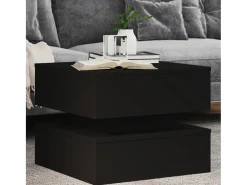 Mesa De Centro* Mesa de centro | Mesa de apoio com luzes LED 50x50x40 cm Preto