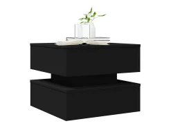 Mesa De Centro* Mesa de centro | Mesa de apoio com luzes LED 50x50x40 cm Preto