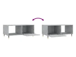 Best Mesa de centro | Mesa de apoio 90x50x40 madeira processada cinza cimento Cinzento