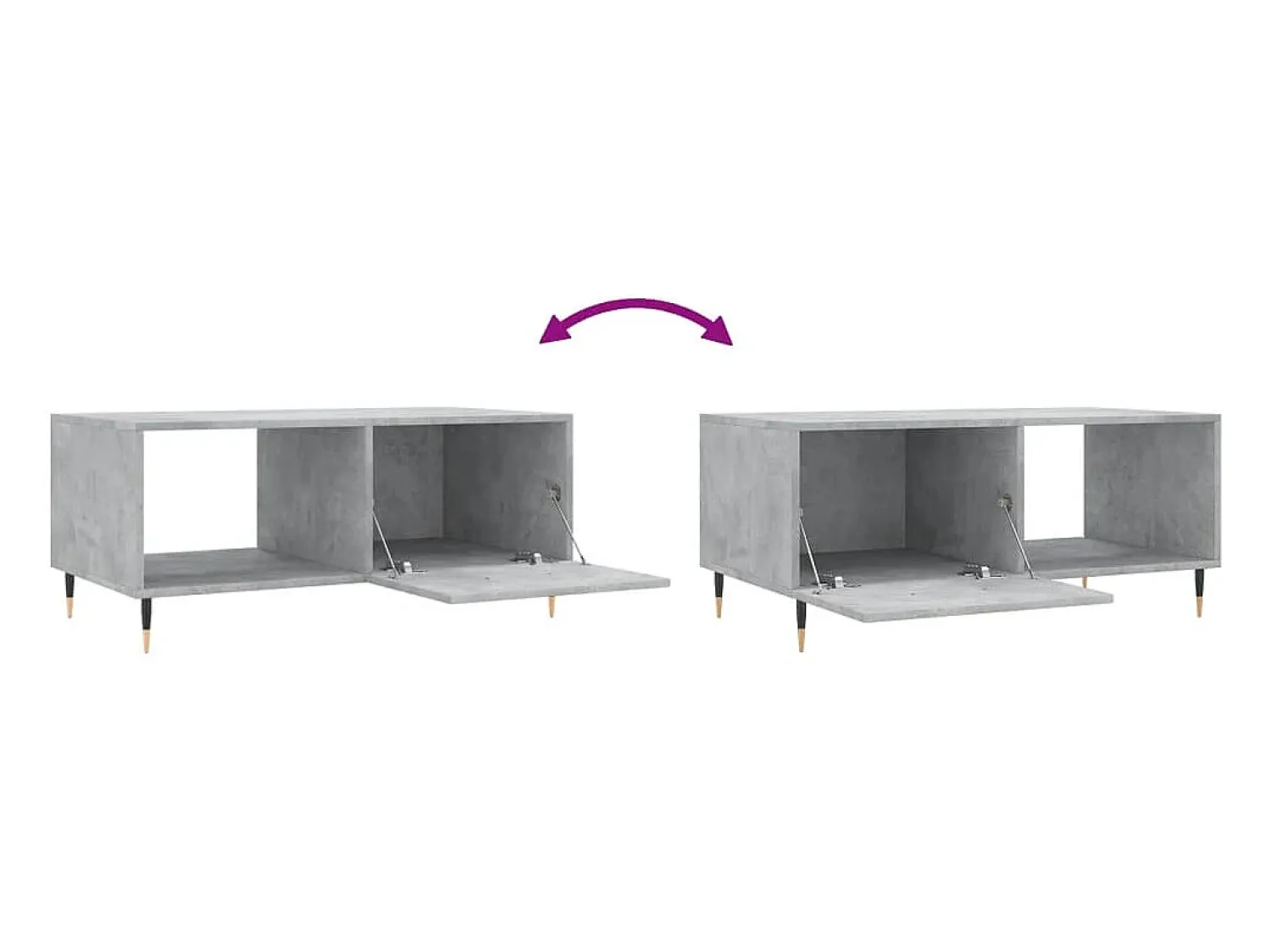 Best Mesa de centro | Mesa de apoio 90x50x40 madeira processada cinza cimento Cinzento