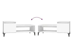 Mesa De Centro| Mesa de centro | Mesa de apoio 100x50x45 cm derivados de madeira Branco