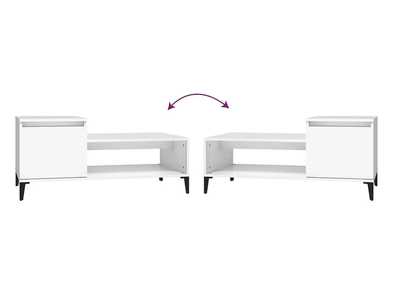 Mesa De Centro| Mesa de centro | Mesa de apoio 100x50x45 cm derivados de madeira Branco