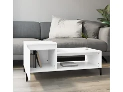 Mesa De Centro| Mesa de centro | Mesa de apoio 100x50x45 cm derivados de madeira Branco
