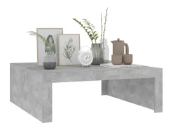 Mesa De Centro* Mesa de centro | Mesa de apoio 100x100x35 cm derivados madeira cimento Cinzento