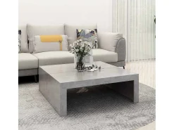 Mesa De Centro* Mesa de centro | Mesa de apoio 100x100x35 cm derivados madeira cimento Cinzento
