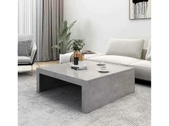 Mesa De Centro* Mesa de centro | Mesa de apoio 100x100x35 cm derivados madeira cimento Cinzento