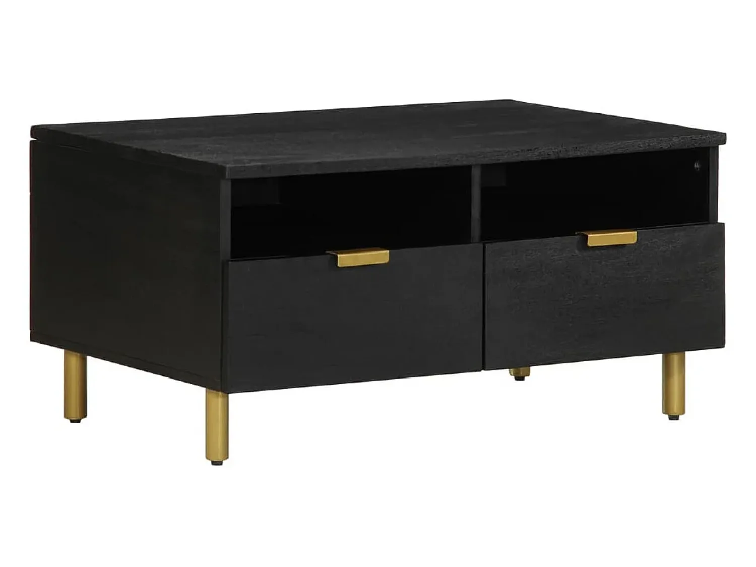 Mesa De Centro| Mesa de centro | Mesa de apoio 80x54x40 cm derivados de madeira Preto