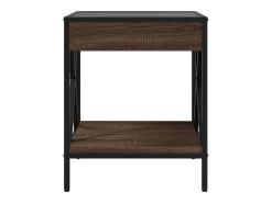 Mesa De Centro| Mesa de centro | Mesa de apoio luzes LED Infinity 40x40x49 cm carvalho Castanho