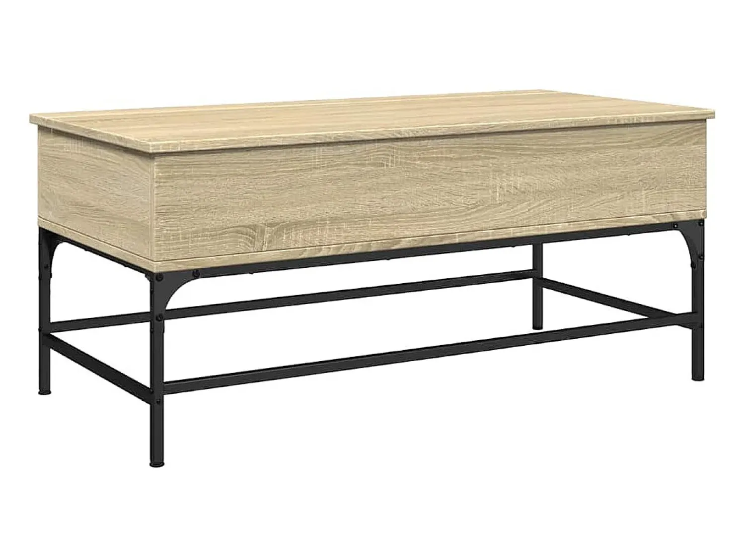 Mesa De Centro| Mesa de centro | Mesa de apoio 100x50x45cm deriv. madeira/metal carvalho sonoma Castanho