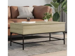 Mesa De Centro| Mesa de centro | Mesa de apoio 100x50x45cm deriv. madeira/metal carvalho sonoma Castanho