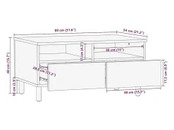 Mesa De Centro| Mesa de centro | Mesa de apoio | Mesa de café com gaveta 80x54x40 cm Castanho