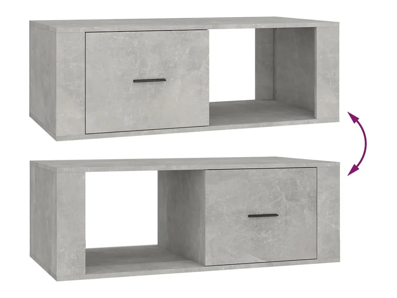 Best Mesa de centro | Mesa de apoio 100x50.5x35 cm derivados madeira cinza cimento Cinzento