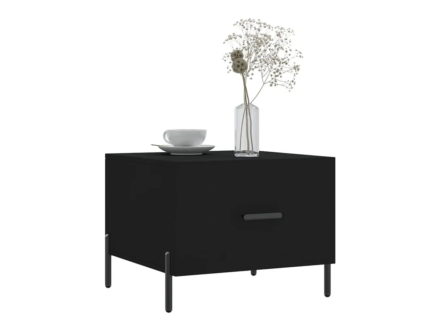 Mesa De Centro| Mesa de centro | Mesa de apoio 50x50x40 cm derivados de madeira Preto