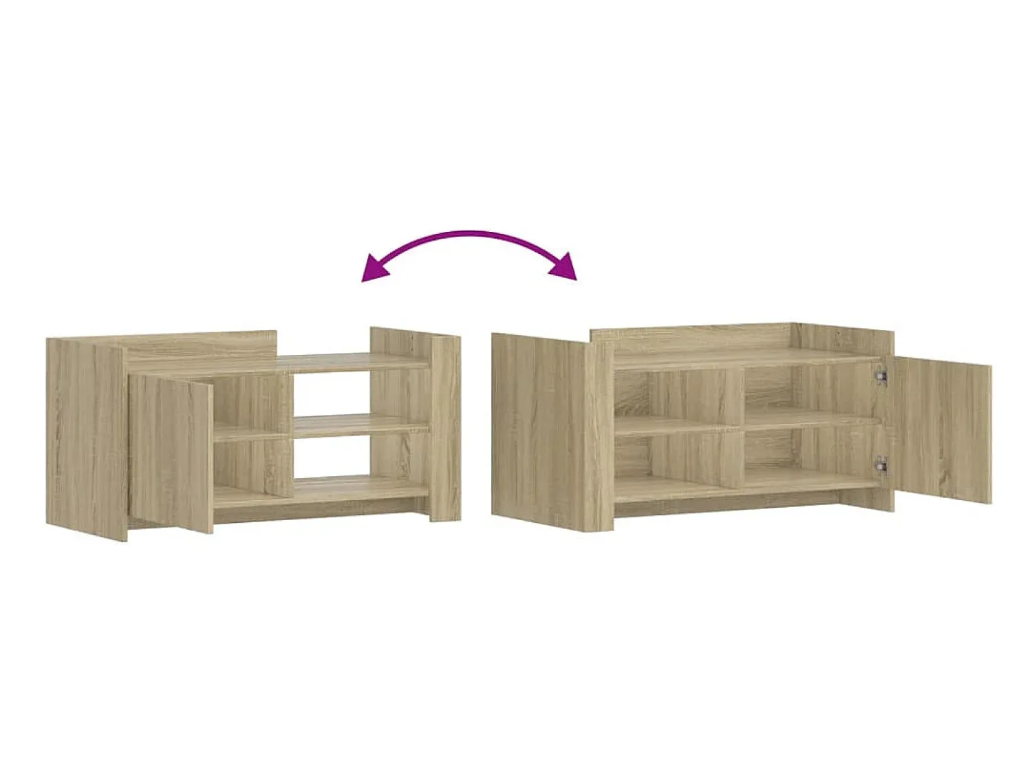 Mesa De Centro| Mesa de centro | Mesa de apoio 100x50x50cm derivados de madeira carvalho sonoma Castanho