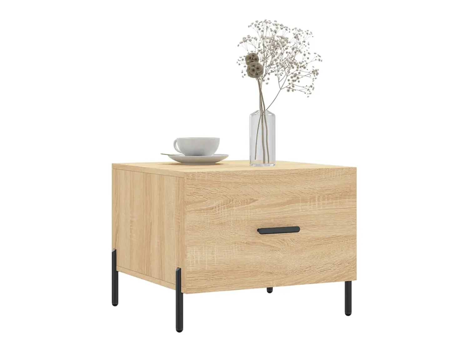 Mesa De Centro| Mesa de centro | Mesa de apoio 50x50x40 cm derivados de madeira carvalho sonoma Castanho