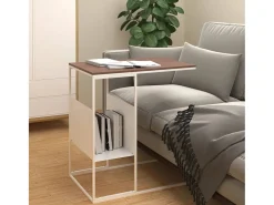 Mesa De Centro| Mesa de centro | Mesa de apoio 55x36x59.5 cm derivados de madeira Branco