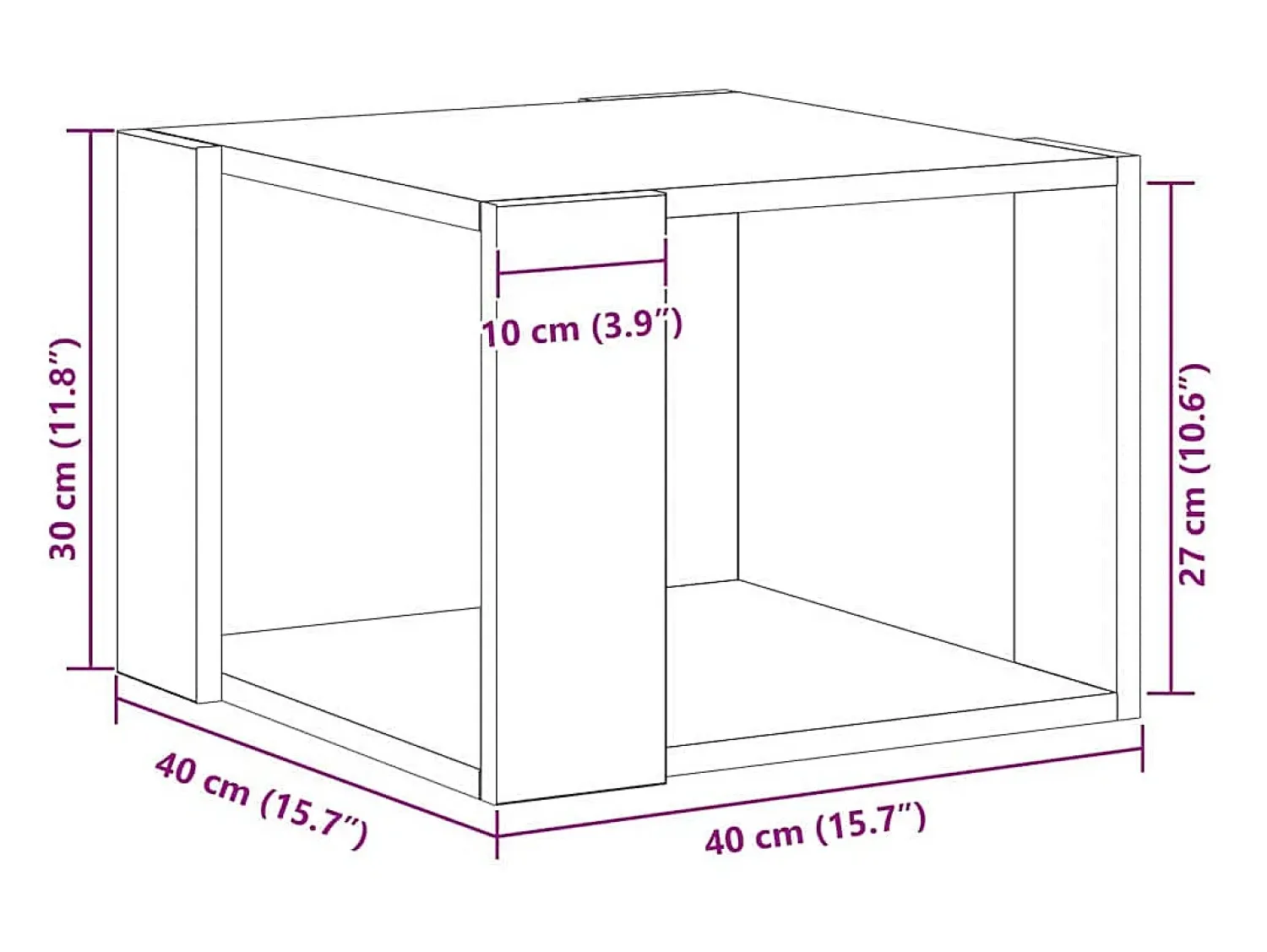 Mesa de centro | Mesa de apoio Carvalho 40x40x30 cm^ Mesa De Centro