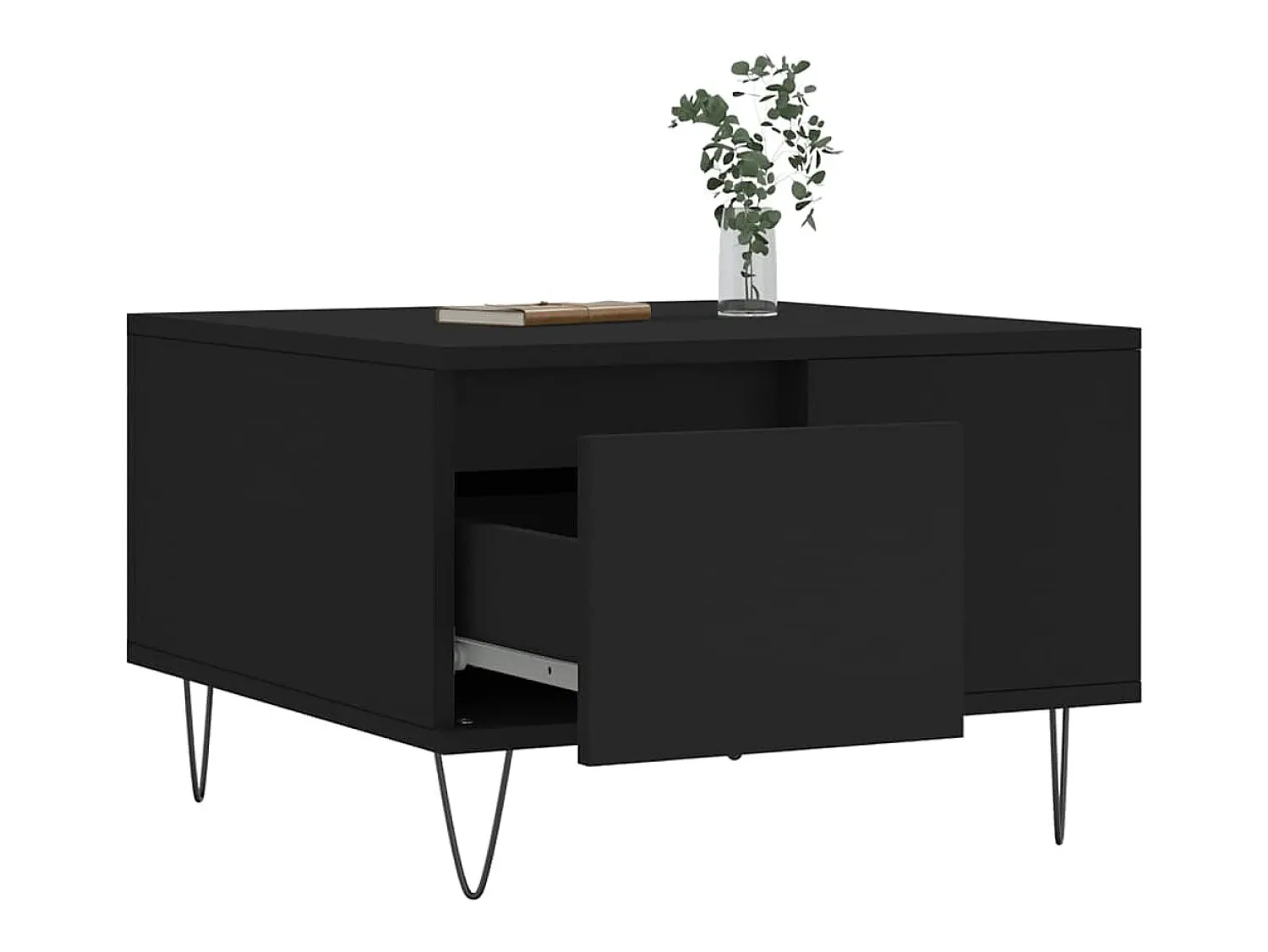 Mesa De Centro* Mesa de centro | Mesa de apoio 55x55x36.5 cm derivados de madeira Preto