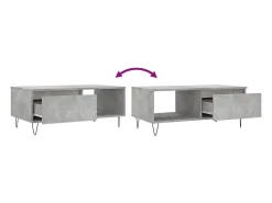 Mesa De Centro* Mesa de centro | Mesa de apoio 90x50x36.5 cm derivados madeira cimento Cinzento