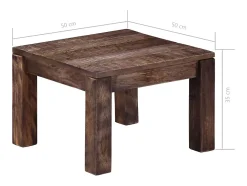Sale Mesa de centro | Mesa de apoio | Mesa de café 50x50x35 cm madeira de mangueira maciça Castanho