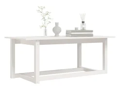 Mesa De Centro| Mesa de centro | Mesa de apoio 110x55x45 cm madeira de pinho maciça Branco