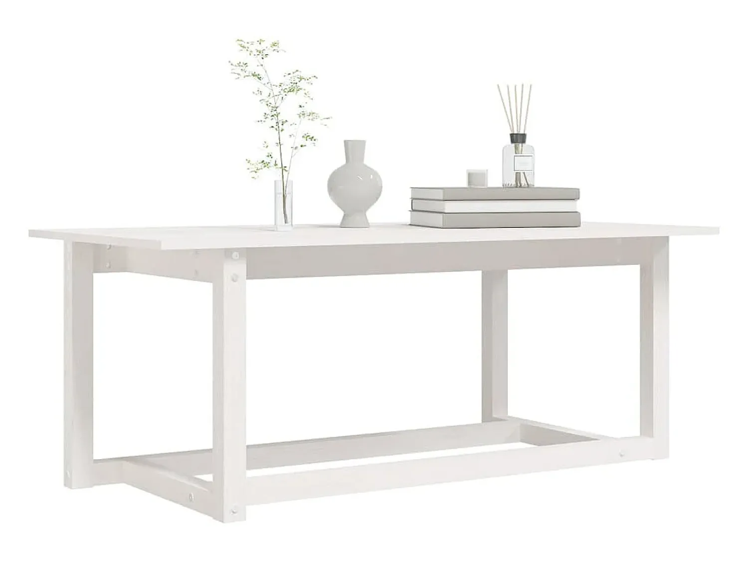 Mesa De Centro| Mesa de centro | Mesa de apoio 110x55x45 cm madeira de pinho maciça Branco