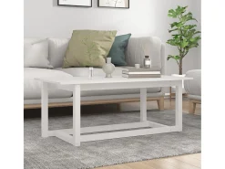Mesa De Centro| Mesa de centro | Mesa de apoio 110x55x45 cm madeira de pinho maciça Branco