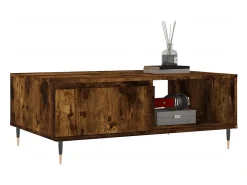Mesa De Centro* Mesa de centro | Mesa de apoio 90x60x35 cm derivados de madeira carvalho fumado Castanho